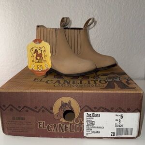 Canelito Botín Charro Piel Bovino Nobuck Arena Kids